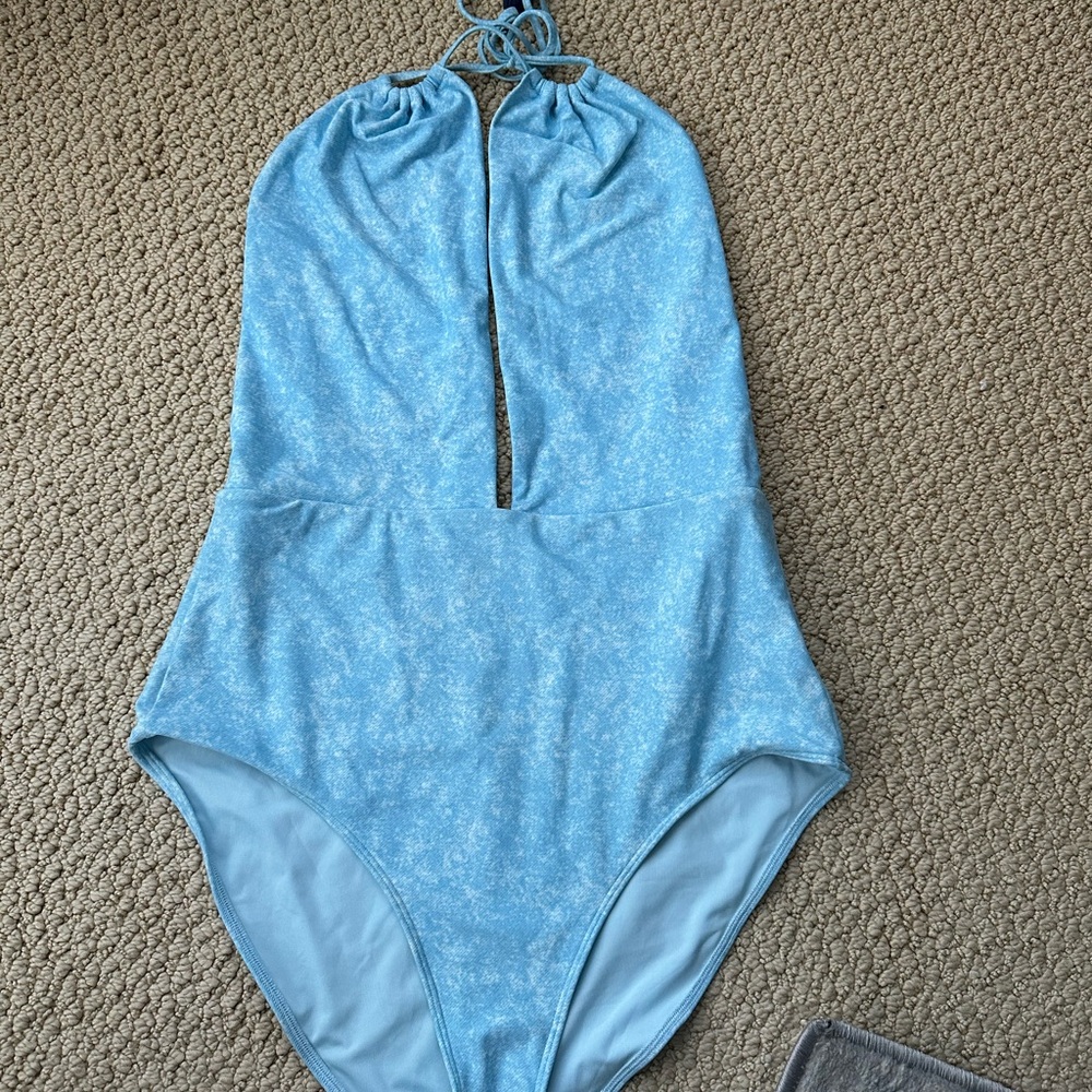 Aerie Light Blue One Piece Swimsuit